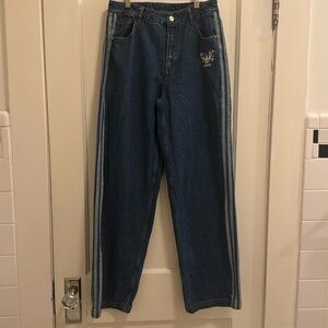 Adidas wide leg jeans size 10